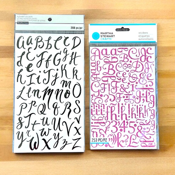 NWT Martha Stewart Crafts & Recollections Pink/Black Alphabet Scrapbook Stickers - Picture 7 of 13